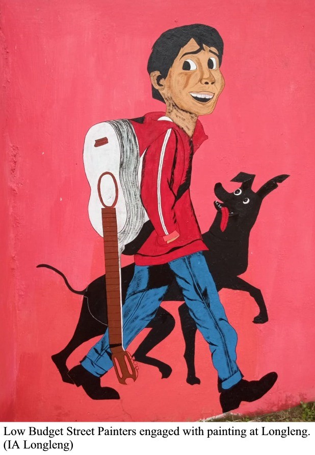 A painting of Low Budget Street Painters at Longleng town. (DIPR Photo)